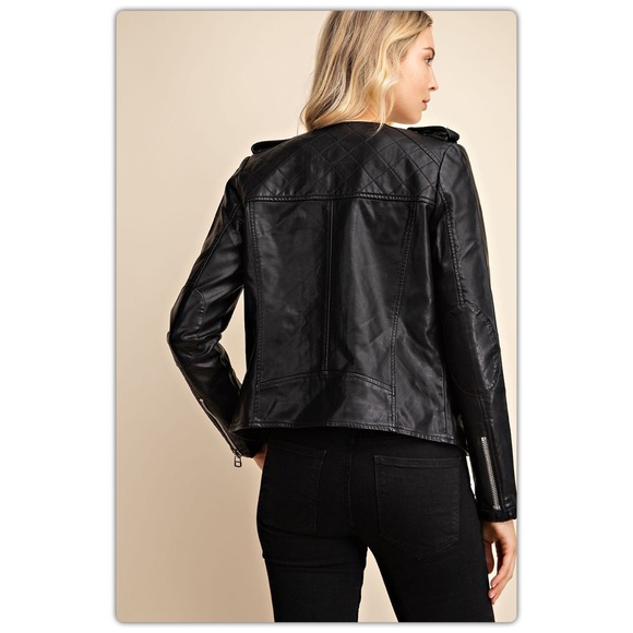 Black Vegan Leather Jacket - Picture 6 of 6